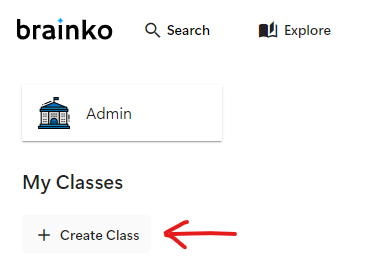 Create Class button
