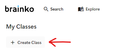 Create Class button